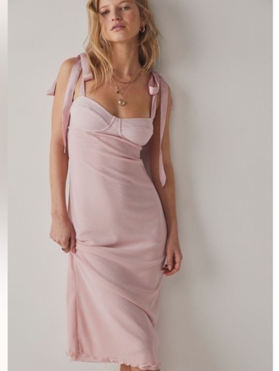 Free People Dresses & Skirts - Free People Got Glam Midi Slip Dress in Pink
